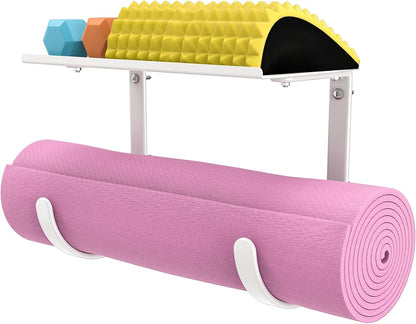 Yoga Mat Holder Wall Mount, No Tying, No Straps