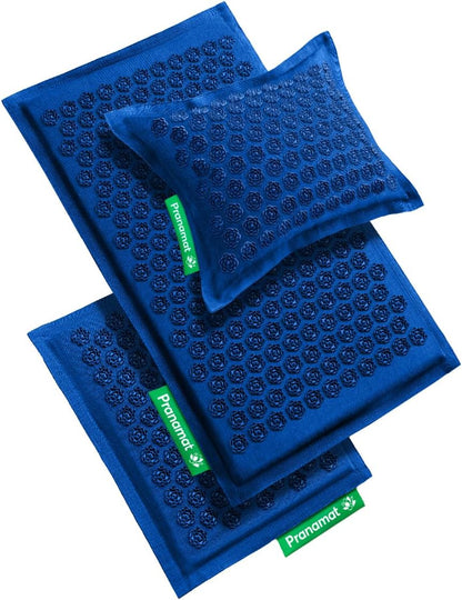 Acupressure Large & Small Mat with Pillow Set, Premium Acupressure Therapy for Pain Relief and Relaxation, Handcrafted in Europe with Sustainable and Natural Materials (Lavander)