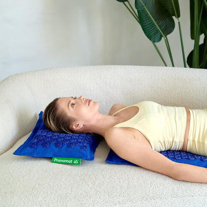 Acupressure Large & Small Mat with Pillow Set, Premium Acupressure Therapy for Pain Relief and Relaxation, Handcrafted in Europe with Sustainable and Natural Materials (Lavander)