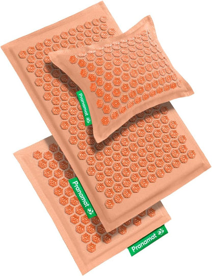 Acupressure Large & Small Mat with Pillow Set, Premium Acupressure Therapy for Pain Relief and Relaxation, Handcrafted in Europe with Sustainable and Natural Materials (Lavander)