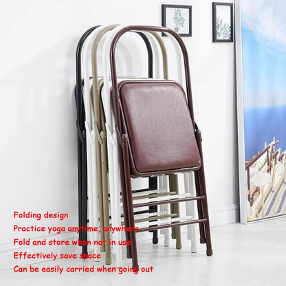 Yoga Auxiliary Chair Portable Folding Yoga Chair with Non-Slip Feet Covers Thickened Folding Balance Handstand Training Tool Abs Strength Training