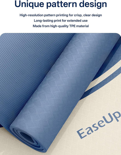 10mm Thick Yoga Mat, 73"×31.5" Extra Wide, Non-Slip with Strap
