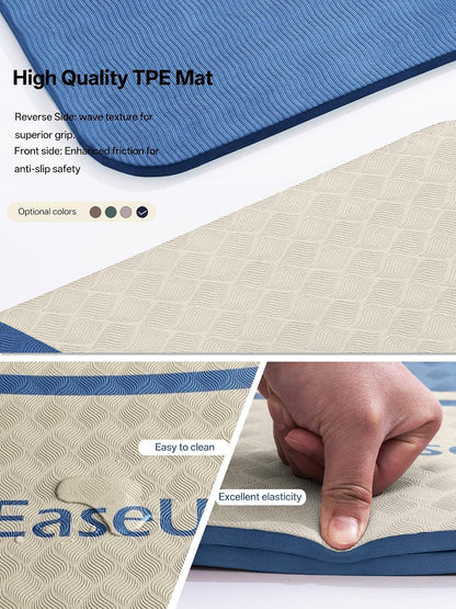 10mm Thick Yoga Mat, 73"×31.5" Extra Wide, Non-Slip with Strap