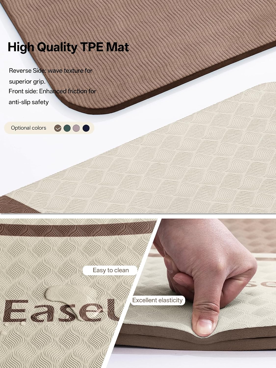 10mm Thick Yoga Mat, 73"×31.5" Extra Wide, Non-Slip with Strap
