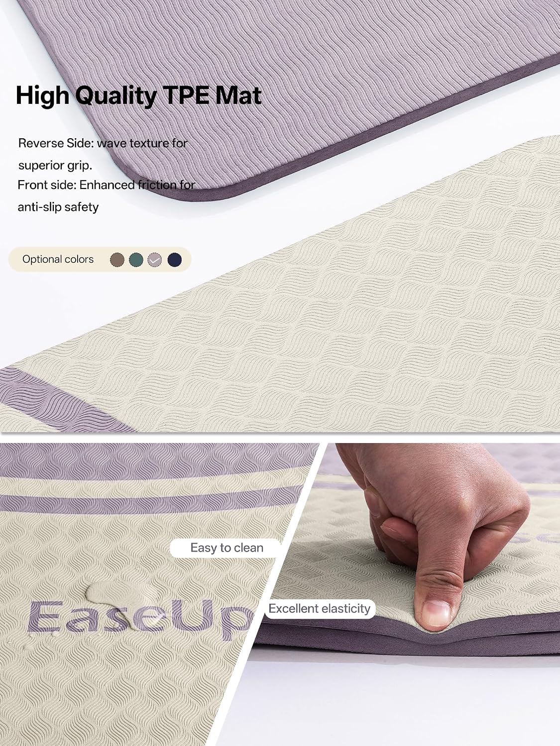 10mm Thick Yoga Mat, 73"×31.5" Extra Wide, Non-Slip with Strap