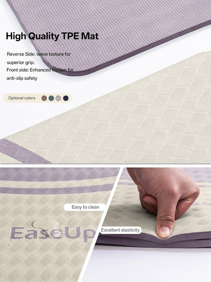 10mm Thick Yoga Mat, 73"×31.5" Extra Wide, Non-Slip with Strap