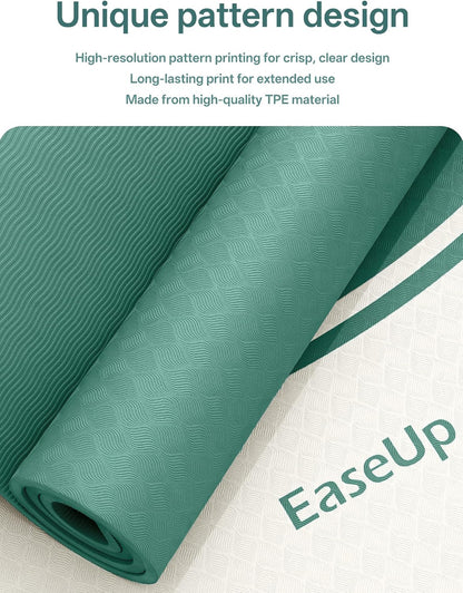 10mm Thick Yoga Mat, 73"×31.5" Extra Wide, Non-Slip with Strap