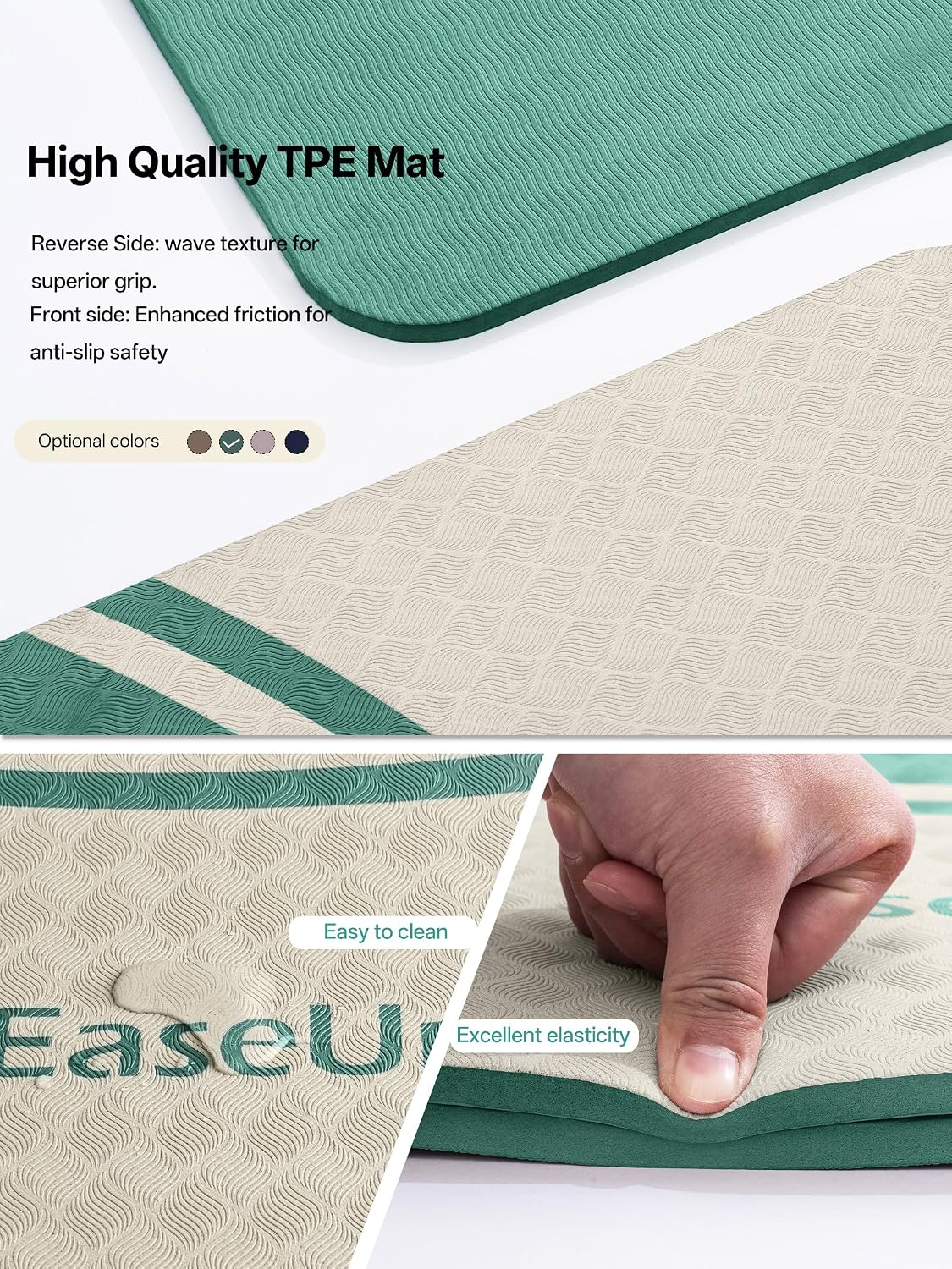 10mm Thick Yoga Mat, 73"×31.5" Extra Wide, Non-Slip with Strap