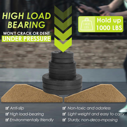 2Pcs Cork Squat Wedge Block, Non-Slip Slant Boards, Ramp Platform for Elevate Heels and Squat Support