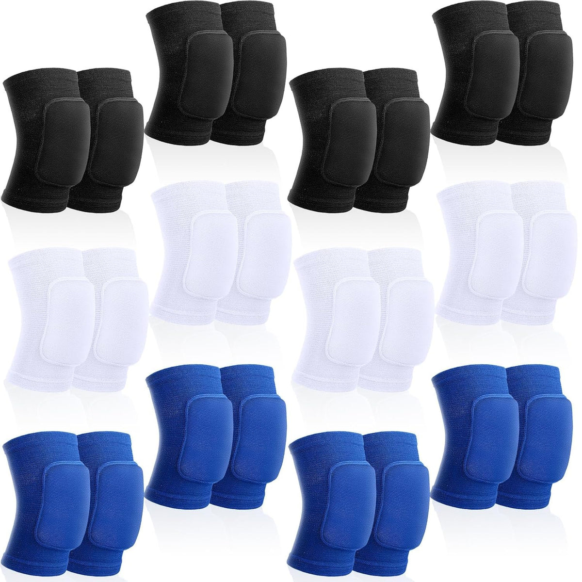 12 Pairs Volleyball Knee Pads Soft Breathable, Medium, Classic Color