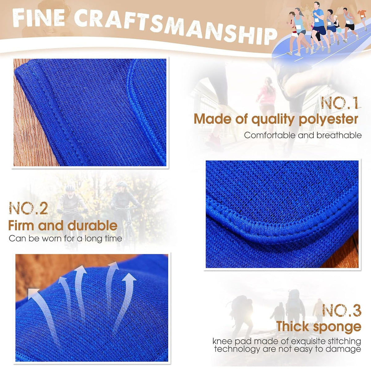 12 Pairs Volleyball Knee Pads Soft Breathable, Medium, Classic Color