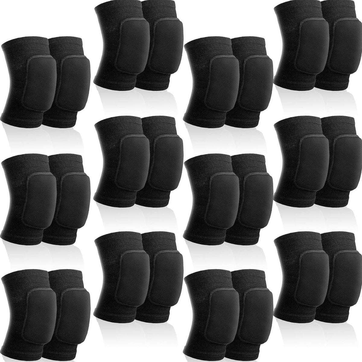12 Pairs Volleyball Knee Pads Soft Breathable, Medium, Classic Color