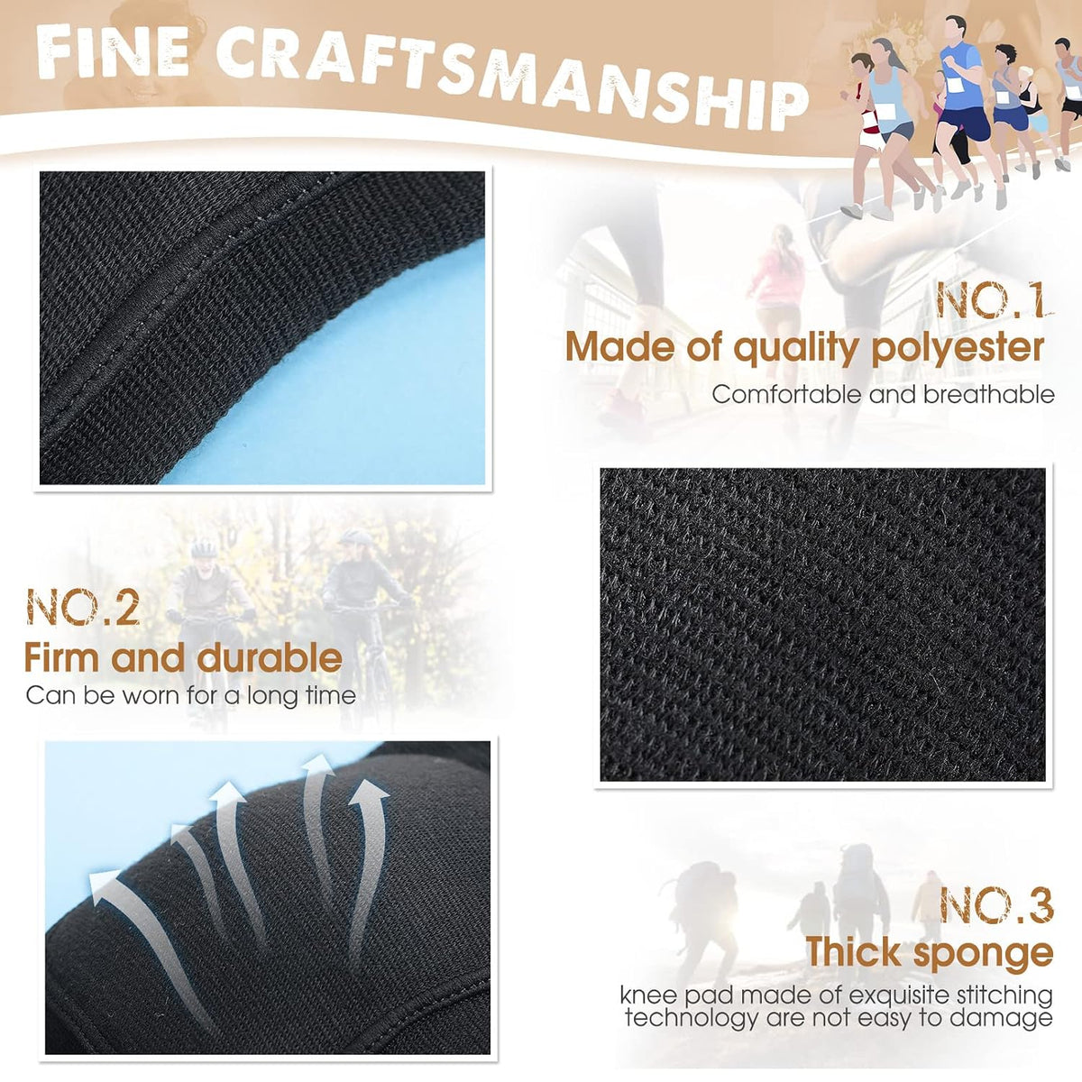 12 Pairs Volleyball Knee Pads Soft Breathable, Medium, Classic Color