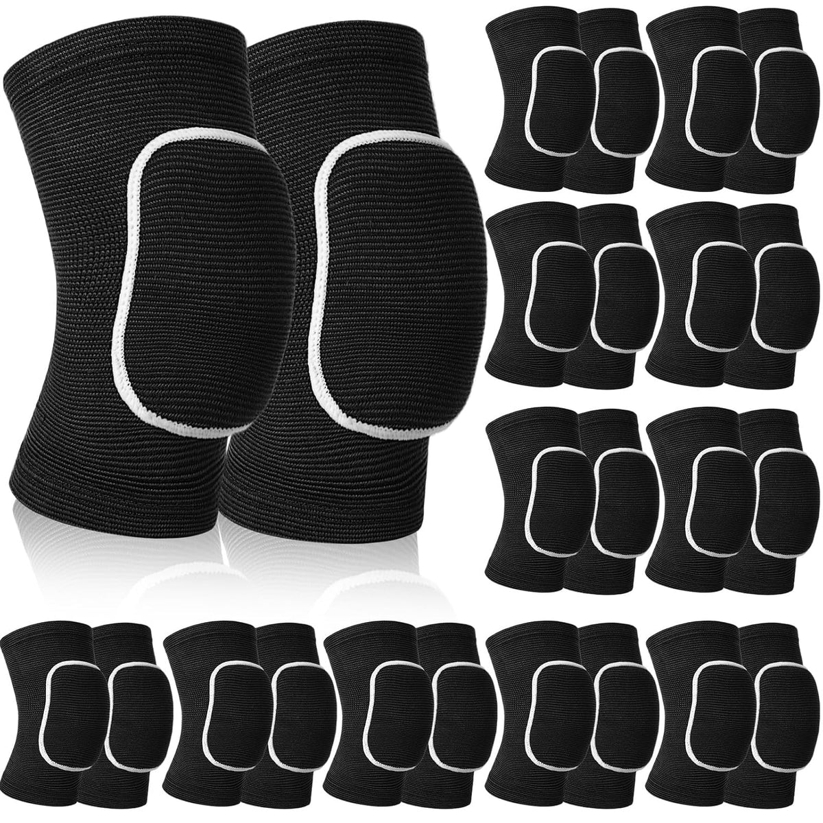 12 Pairs Volleyball Knee Pads Soft Breathable, Medium, Classic Color