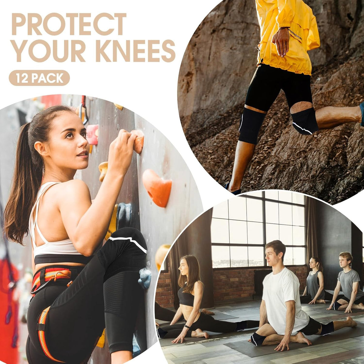 12 Pairs Volleyball Knee Pads Soft Breathable, Medium, Classic Color