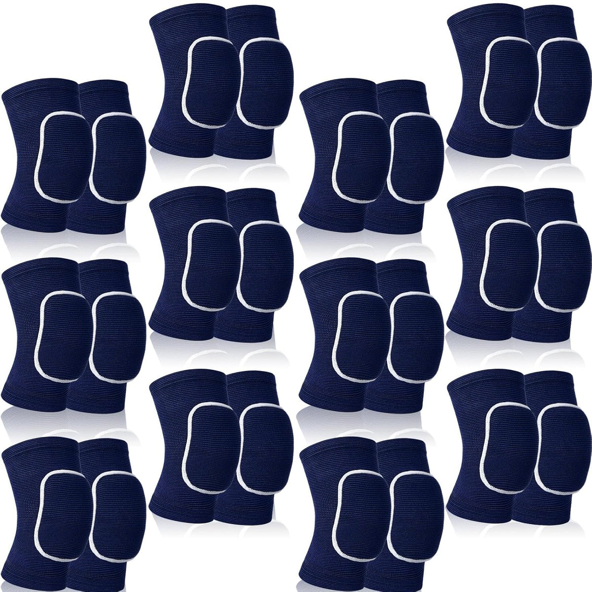 12 Pairs Volleyball Knee Pads Soft Breathable, Medium, Classic Color
