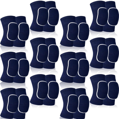 12 Pairs Volleyball Knee Pads Soft Breathable, Medium, Classic Color