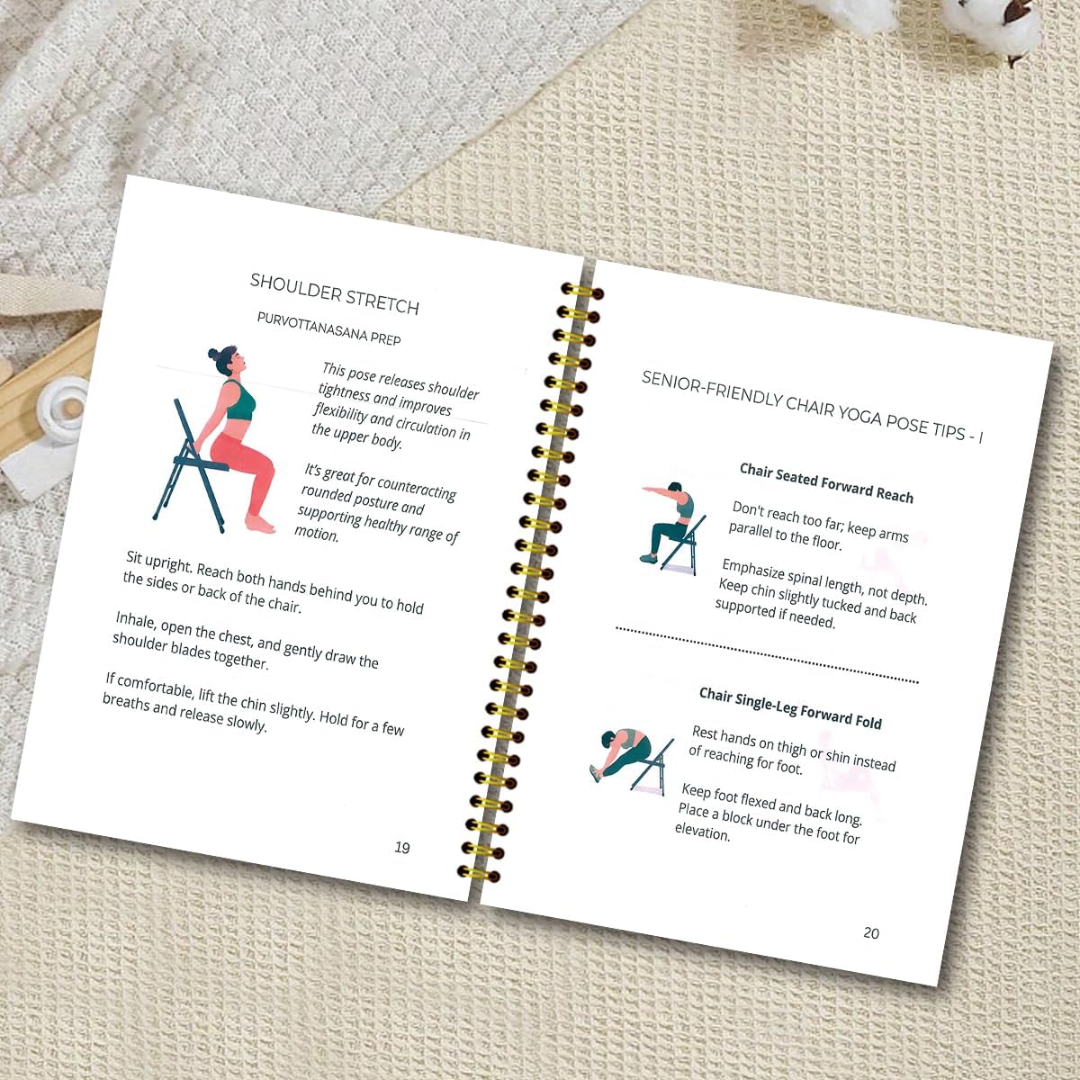 Chair Yoga for Seniors Over 60 Book & Chart, Chair Yoga for Weight Loss & Toning, 30-Day Challenge, Exercise Book for Seniors over 60 (Black)