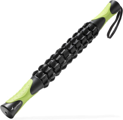 Muscle Roller Stick – Deep Tissue Leg & Back Massager for Athletes, Relieves Soreness, Cramps & Tight Muscles – Upgraded Black
