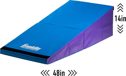 Folding Gymnastics Cheese Mat, Institutional Grade - Gym Equipment - Gymnastics Mats - Bar - Beam - Tumbling - Exercise - For Gym and Home - Incline - Wedge