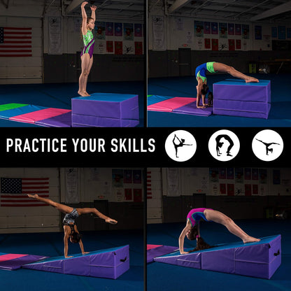 Folding Gymnastics Cheese Mat, Institutional Grade - Gym Equipment - Gymnastics Mats - Bar - Beam - Tumbling - Exercise - For Gym and Home - Incline - Wedge
