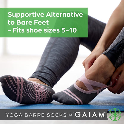 Grippy Studio Yoga Socks, Non-Slip, Open-Toe, One Size
