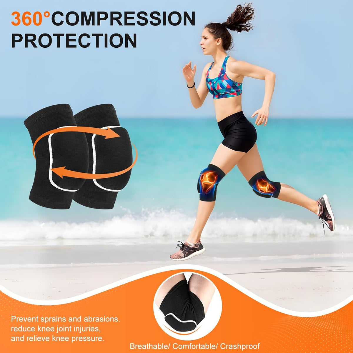 Volleyball Knee Pads for Girls Women Men Youth Kids Knees Protective