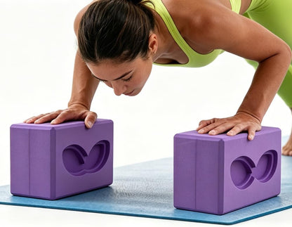 2 Pcs Large Yoga Blocks, Rabbit ear patterned yoga blocks,Supportive Latex-Free Eva Foam - Soft Non-Slip Surface with Beveled Edges for Yoga, Pilates, Meditation - Yoga Accessories for Stability, Balance, Deepen Stretches,yoga blocks set