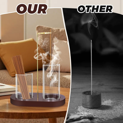 2 Pack Incense Holder, Incense Burner, Insence-Stick Holder Mess-Free Incense Burner Holder, Ideal for Meditation, Yoga, Relaxation, and Home Decor - Anti-Ash Flying