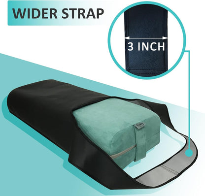 Yoga Bolster Pillow Bag Yoga Mat Bag Large Size with Pockets Rainproof Environmental Friendly Yoga Strap Bag for Women