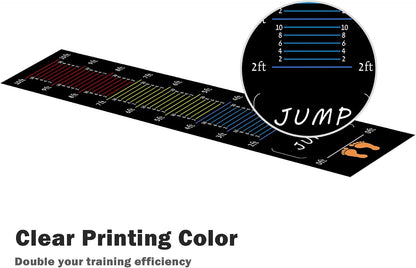 Long Standing Jump Mat Non-Slip Broad Measurement Jumping Rope Pad Foldable Yoga Mat for Gym, Outdoor Exercise, Home Workout