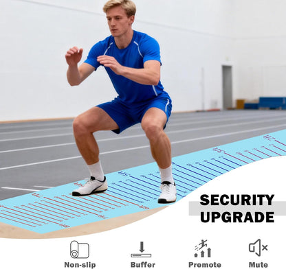 Long Standing Jump Mat Non-Slip Broad Measurement Jumping Rope Pad Foldable Yoga Mat for Gym, Outdoor Exercise, Home Workout
