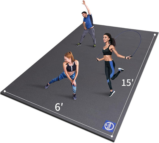 Extra Large Exercise Mat 15'x6'/12'x6'/9'x6'(7mm)