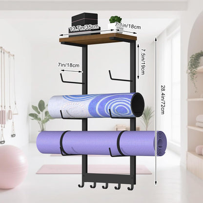 Home Gym Storage Rack for Yoga Mat Holder Wall Mount