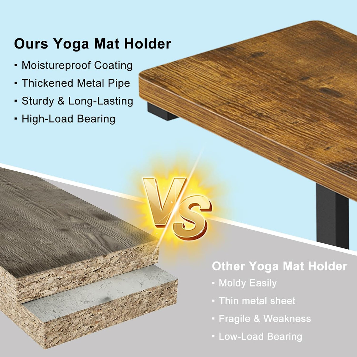 Home Gym Storage Rack for Yoga Mat Holder Wall Mount