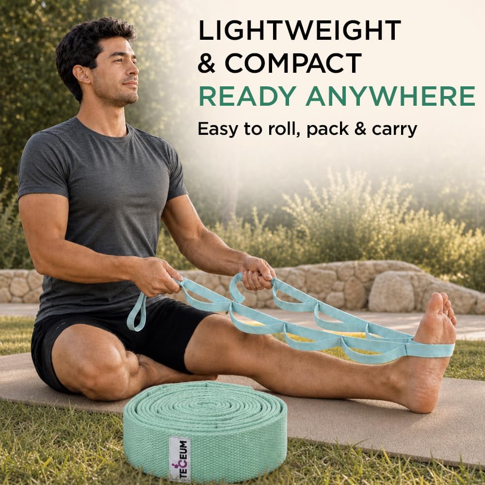 Stretching Strap with 10 Loops for Physical Therapy & Rehab