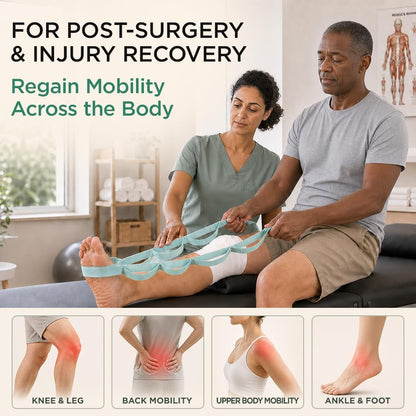 Stretching Strap with 10 Loops for Physical Therapy & Rehab