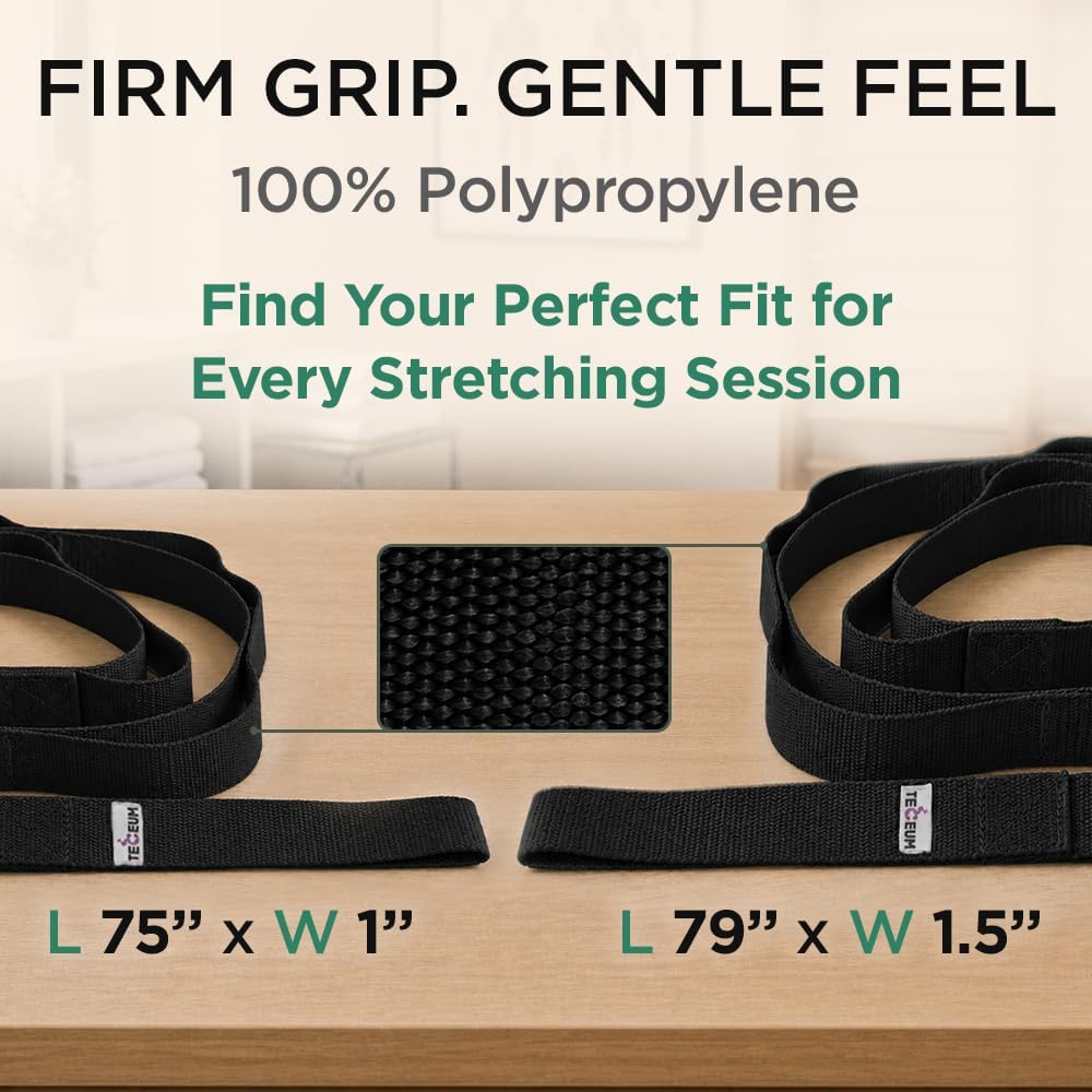 Stretching Strap with 10 Loops for Physical Therapy & Rehab