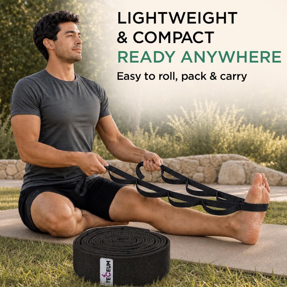 Stretching Strap with 10 Loops for Physical Therapy & Rehab