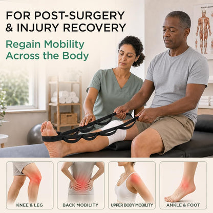 Stretching Strap with 10 Loops for Physical Therapy & Rehab