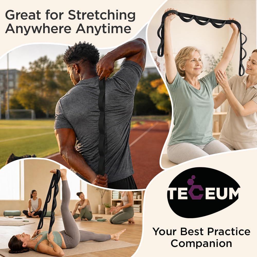 Stretching Strap with 10 Loops for Physical Therapy & Rehab