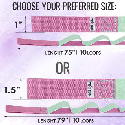 Stretching Strap with 10 Loops for Physical Therapy & Rehab