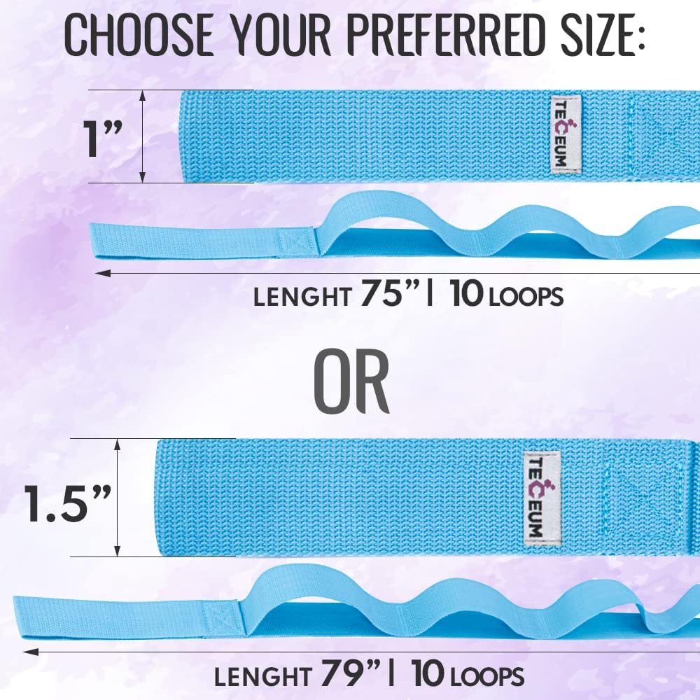 Stretching Strap with 10 Loops for Physical Therapy & Rehab