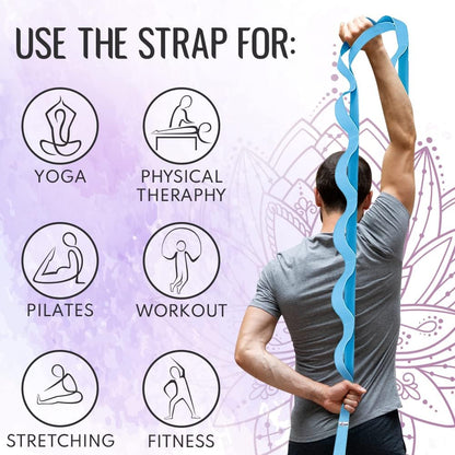 Stretching Strap with 10 Loops for Physical Therapy & Rehab
