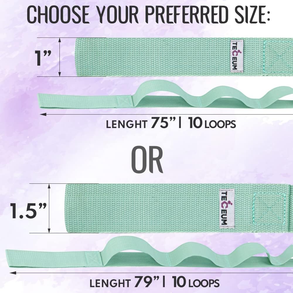 Stretching Strap with 10 Loops for Physical Therapy & Rehab