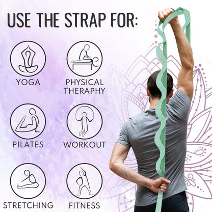 Stretching Strap with 10 Loops for Physical Therapy & Rehab