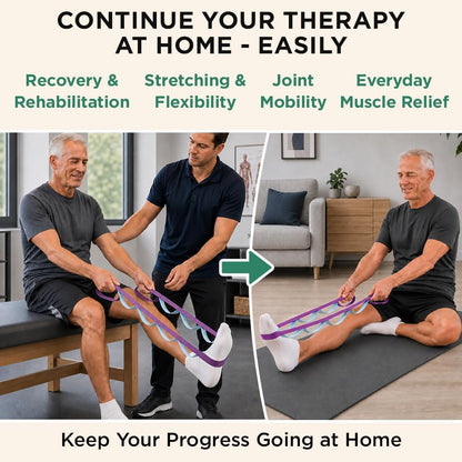 Stretching Strap with 10 Loops for Physical Therapy & Rehab
