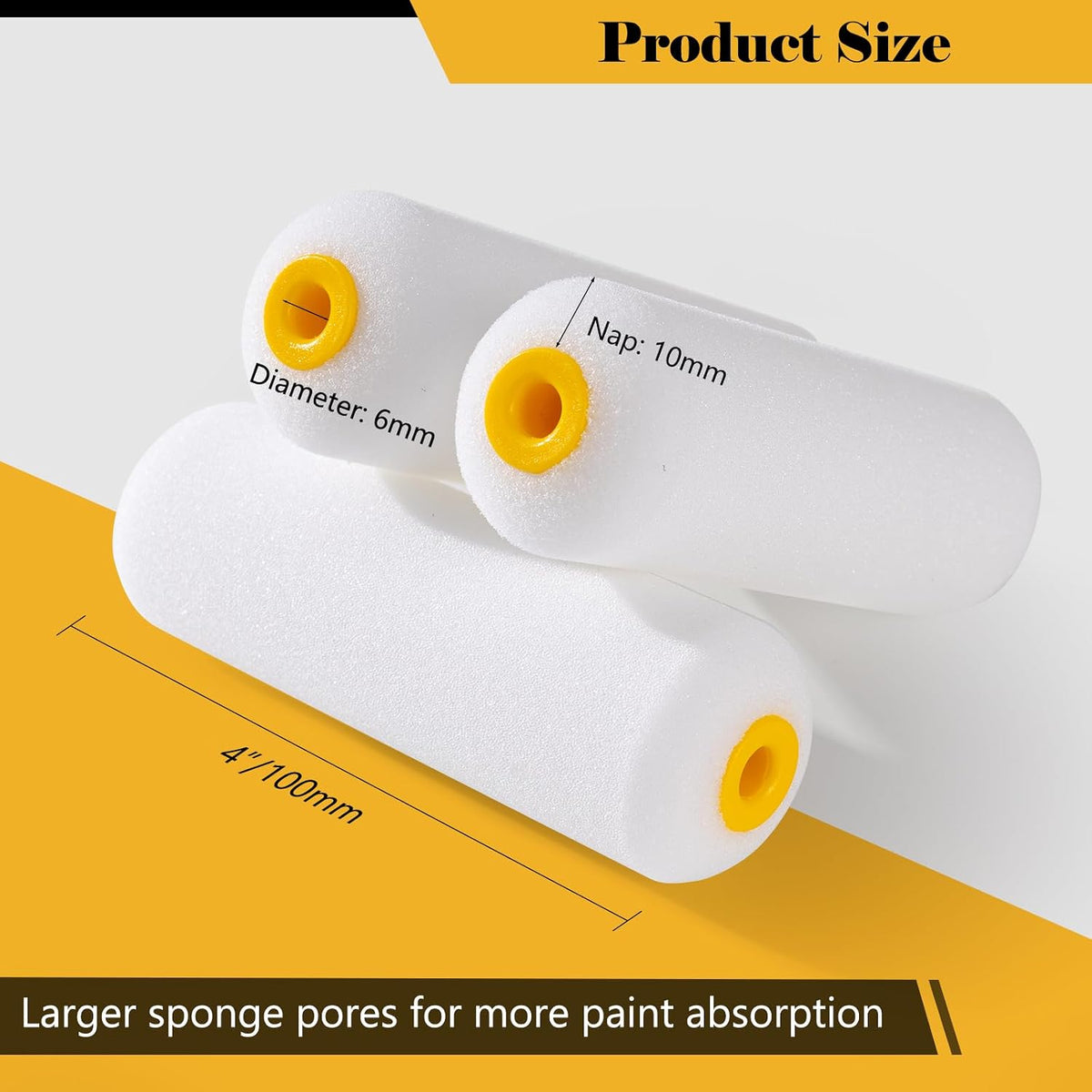 Mini Foam Paint Roller, 4 Inch Small Paint Roller