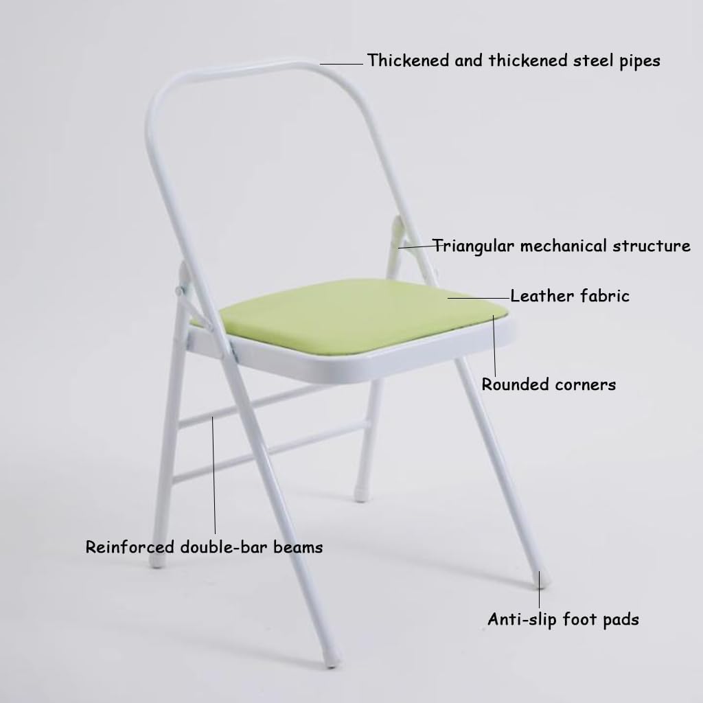 Yoga Chair Backless Folding Chair Metal Handstand Yoga Chair Yoga Props Exercise Chair for Restorative Flow Headstand Stool Inversion Chair for Back Pain