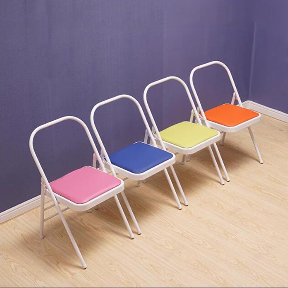 Yoga Chair Backless Folding Chair Metal Handstand Yoga Chair Yoga Props Exercise Chair for Restorative Flow Headstand Stool Inversion Chair for Back Pain